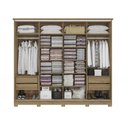 Ver imagem 3 de Guarda Roupa Casal 265cm 4 Portas 4 Gavetas com Pés Cb03n565 Kappesberg - Nogueira/macadâmia