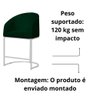 Banco Banqueta Alta Poltrona Mia Base de Metal Branca Veludo Verde - 5