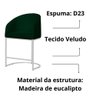 Banco Banqueta Alta Poltrona Mia Base de Metal Branca Veludo Verde - 7