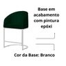 Banco Banqueta Alta Poltrona Mia Base de Metal Branca Veludo Verde - 3