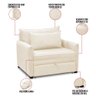 Poltrona Cama Retrátil Solteiro com Rodízio Cloe Bouclê Bege E03 - D'rossi - 3
