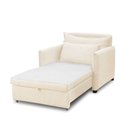 Ver imagem 6 de Poltrona Cama Retrátil Solteiro com Rodízio Cloe Bouclê Bege E03 - D'rossi