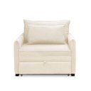 Ver imagem 5 de Poltrona Cama Retrátil Solteiro com Rodízio Cloe Bouclê Bege E03 - D'rossi