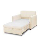 Ver imagem 7 de Poltrona Cama Retrátil Solteiro com Rodízio Cloe Bouclê Bege E03 - D'rossi