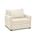 Ver imagem 1 de Poltrona Cama Retrátil Solteiro com Rodízio Cloe Bouclê Bege E03 - D'rossi