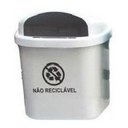 Ver imagem 3 de Cesto Individual Coleta Seletiva 40 L Para Poste Ou Parede:Marrom