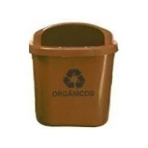 Cesto Individual Coleta Seletiva 40 L Para Poste Ou Parede:Marrom