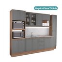 Ver imagem 5 de Cozinha Milla Ultra Pro 14 Portas 3 Gavetas MDF-MDP 310cm Cinza com Nogal e Titânio Móveis Carraro