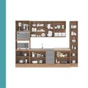 Ver imagem 4 de Cozinha Milla Ultra Pro 14 Portas 3 Gavetas MDF-MDP 310cm Cinza com Nogal e Titânio Móveis Carraro