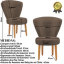 Ver imagem 3 de Cadeira Estofada para Mesa de Jantar Recepção Camarim Ergonômica Pés de Madeira Resistente