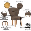 Ver imagem 4 de Cadeira Estofada para Mesa de Jantar Recepção Camarim Ergonômica Pés de Madeira Resistente