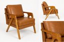 Ver imagem 3 de Kit 2 Poltronas Decorativas Mona Luxo em Madeira Maciça – Estilo Moderno Corino Caramelo