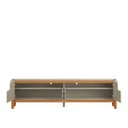 Ver imagem 2 de Rack com 220cm Cantos Arredondados 4 Portas para Tv 75 Flip 2.2 Patrimar Off White/cumaru