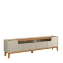 Ver imagem 5 de Rack com 220cm Cantos Arredondados 4 Portas para Tv 75 Flip 2.2 Patrimar Off White/cumaru