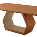 Ver imagem 3 de Mesa para Sala de Jantar Ane Cinamomo com Champanhe/cinamomo Imbuia