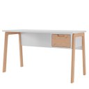 Ver imagem 1 de Escrivaninha Para Escritorio 136x76 cm 1 Gaveta BF1014 Branco Pinus HEC