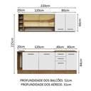Ver imagem 4 de Armário de Cozinha Completa 220cm Rustic/Branco Agata da Thêmis Madesa