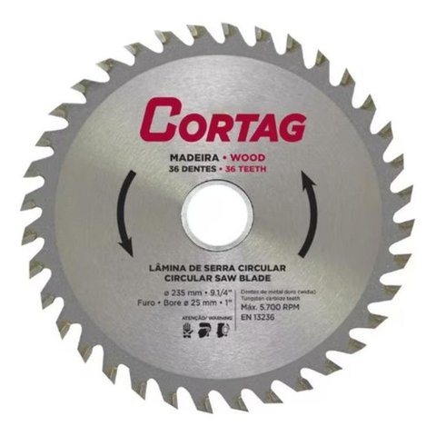 Serra Circular 235mm (9.1/4") 36 Dentes Widia - Cortag