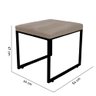 Puff Banqueta Stan Para Penteadeira Sala De Jantar Industrial Ferro Preto Corino Bege - Ahazzo Móvei - 5