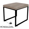 Puff Banqueta Stan Para Penteadeira Sala De Jantar Industrial Ferro Preto Corino Bege - Ahazzo Móvei - 4