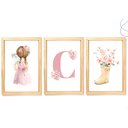 Ver imagem 2 de Quadros Decorativos Infantil Quarto Menina Aquarela:branca