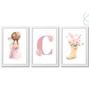 Ver imagem 4 de Quadros Decorativos Infantil Quarto Menina Aquarela:branca