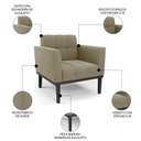 Ver imagem 3 de Poltrona Decorativa Base Madeira Preto Ana Suede Marrom Rt - Ibiza
