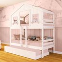 Ver imagem 1 de Treliche Casinha Dos Sonhos Madeira Maciça Branco/ Rosa Megamobilia