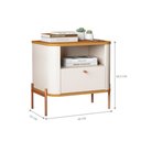 Ver imagem 2 de Mesa de Cabeceira para Quarto com Pém em Aço 1 Gaveta - Off White Nature Bronze