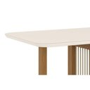 Ver imagem 5 de Mesa para Cozinha Natalí Sc73 C/tampo Madeirado Vidro Curvo 120x80cm Nature/off White - Henn