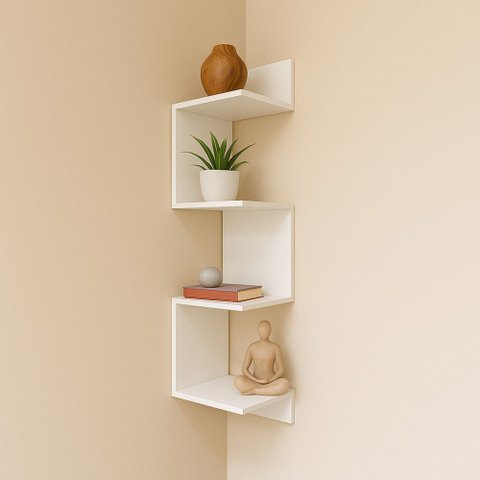 Prateleira de Canto Mdf Branco 1.5 Cm By Mobille para Sala e Quarto