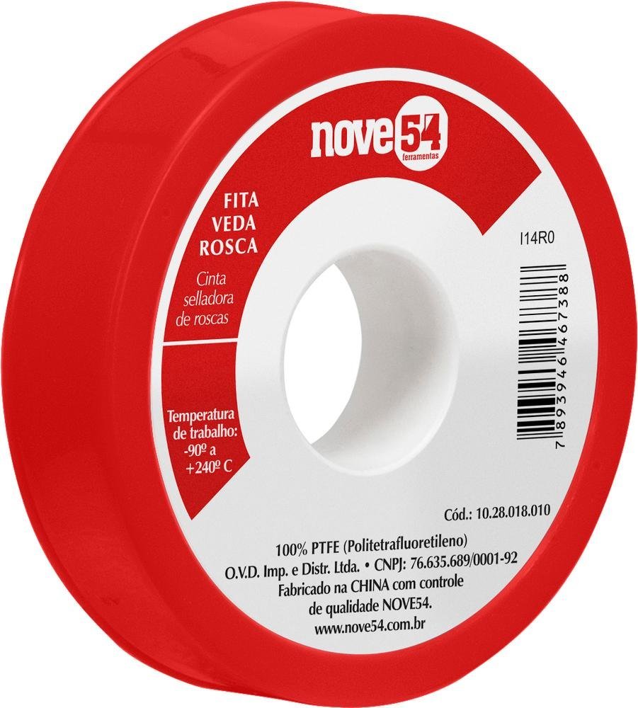 Fita veda rosca 18mmx10m ptfe teflon - Nove54