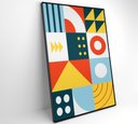 Ver imagem 3 de Quadro Geométrico Colorido 14 - 40x60 Cm - Tecido Canvas