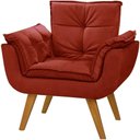Ver imagem 1 de Poltrona Decorativa Opala Suede Bordô - Dora Bela