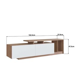 Rack Linea com 2 Portas e Nichos para Televisor 50 Polegadas Nova Móbile Montana Branco - 5