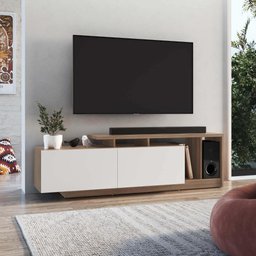 Rack Linea com 2 Portas e Nichos para Televisor 50 Polegadas Nova Móbile Montana Branco - 2