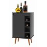 Aparador Buffet Adega Madri com Porta Pés Palito Retrô - Preto - 1