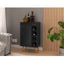 Ver imagem 2 de Aparador Buffet Adega Madri com Porta Pés Palito Retrô - Preto