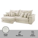 Ver imagem 6 de Sofá Ágata Linho Dois Módulos de 100cm B25 Meu Sofá Online A302 Linho Branco