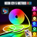 Ver imagem 1 de Kit Mangueira Fita Led Neon Flex 12v Rgb 5 Metros Ip67 + Fonte