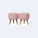 Ver imagem 1 de Kit 2 Puff Banqueta Redonda 30x30 C/ Pé Palito E-nova Móveis:rose