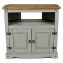 Ver imagem 2 de Rack de Tv de Canto em Madeira Maciça Cinza Lavado