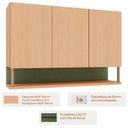 Ver imagem 5 de Armário Aéreo para Cozinha Lótus 120cm 3 Portas MDF Amadeirado Luciane Móveis