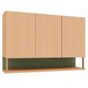 Ver imagem 1 de Armário Aéreo para Cozinha Lótus 120cm 3 Portas MDF Amadeirado Luciane Móveis