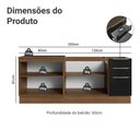 Ver imagem 3 de Armário de Cozinha Compacta 200 Cm Rustic/preto Lux Madesa 06 Rustic/preto