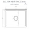 Cuba Cozinha Farm Sink Romana 50 Cm Estilo Fazenda Avental - 6