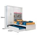 Ver imagem 7 de Guarda roupa solteiro com Bicama 4 portas 2 gavetas e Bau Milena ACP Móveis Branco/Rosa ACP MÓVEIS