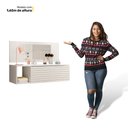 Ver imagem 6 de Penteadeira Mesa de Maquiagem Joy Suspensa 01 Gaveta com Espelho Branco - Abmaza