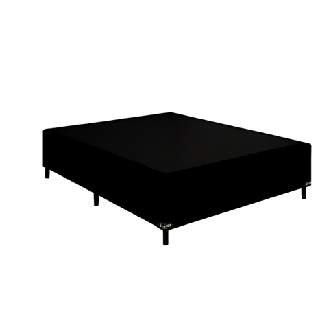 Base Cama Box Casal + Cabeceira Preto 138x188cm