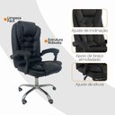 Ver imagem 7 de Kit 4 Cadeiras de Escritório Presidente Ergonômica com Encosto Reclinável Preta